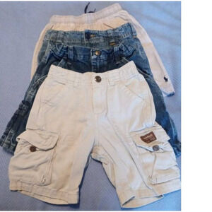 Lot of 4 Cargo Shorts Boys 4T/5/6 100% Cotton Flat Front (KK5)